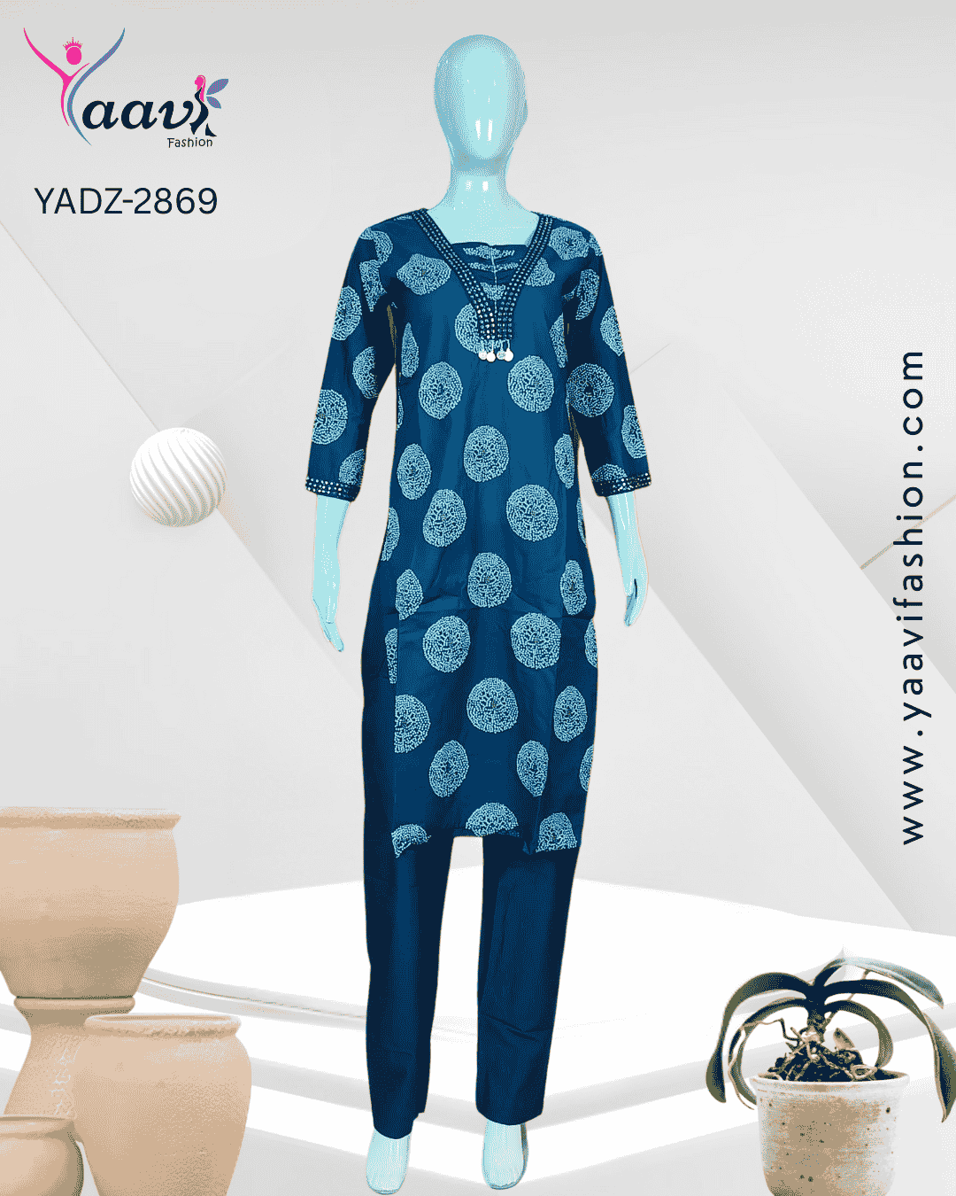 Kurti, Pant and Dupatta-YADZ-2869 - Image 2