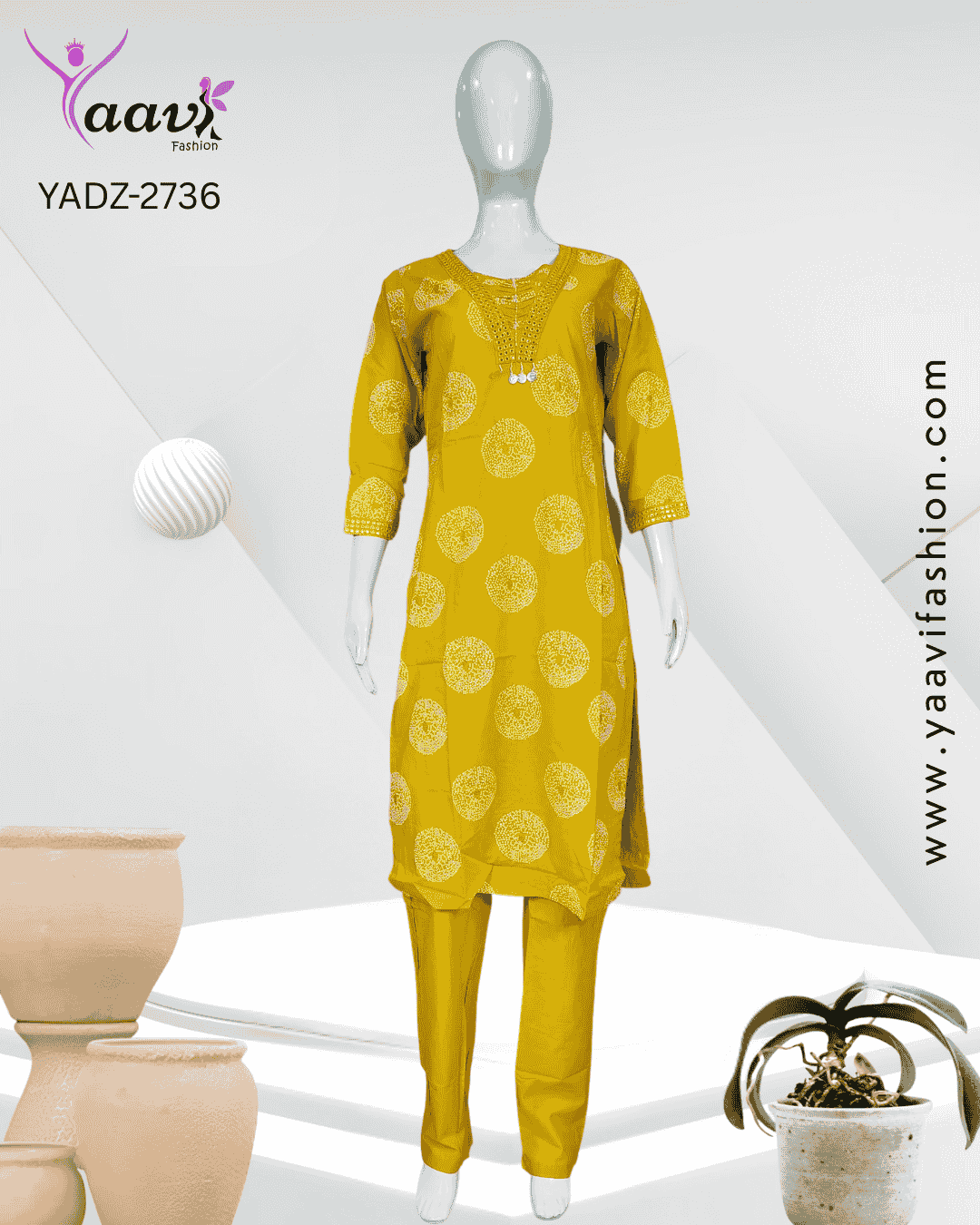Kurti, Pant and Dupatta-YADZ-2736 - Image 2