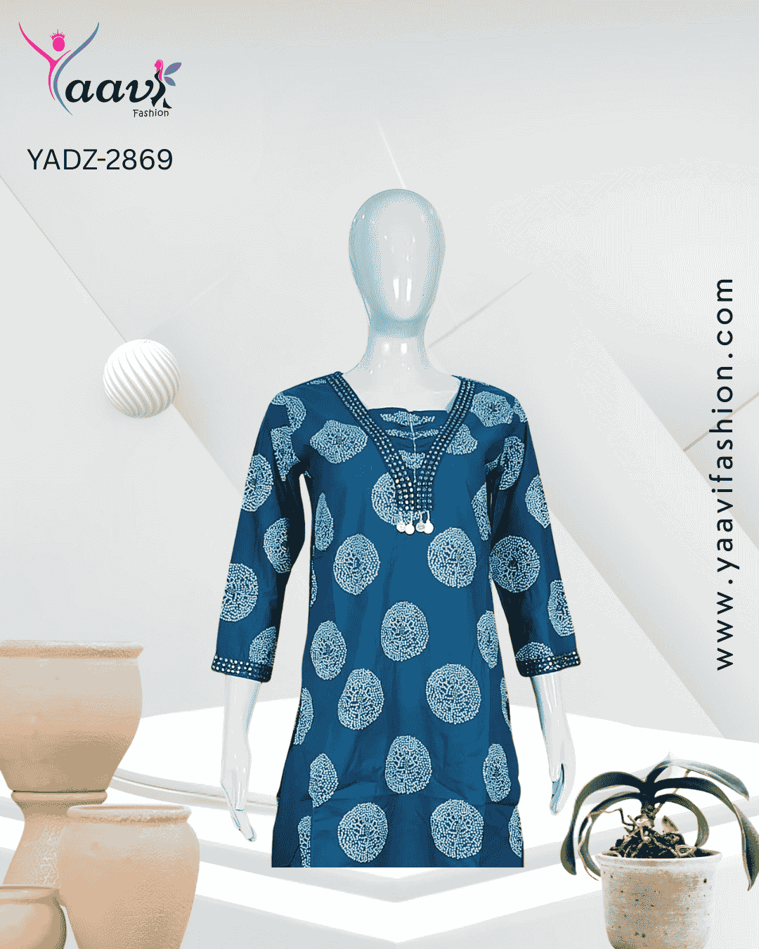 Kurti, Pant and Dupatta-YADZ-2869 - Image 3