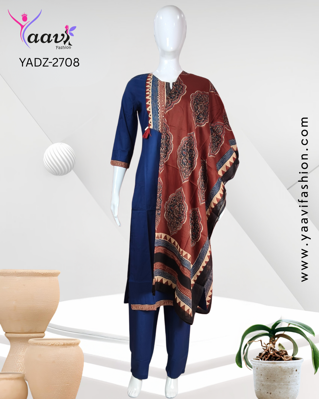 Kurti, Pant And Dupatta-YADZ-2708