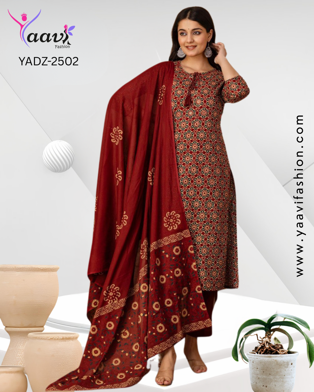 Kurti, Pant And Dupatta-YADZ-2502