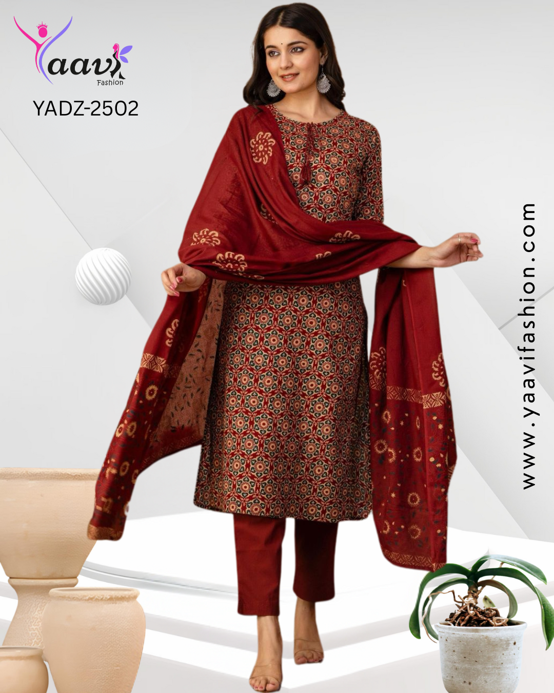 Kurti, Pant And Dupatta-YADZ-2502 - Image 2
