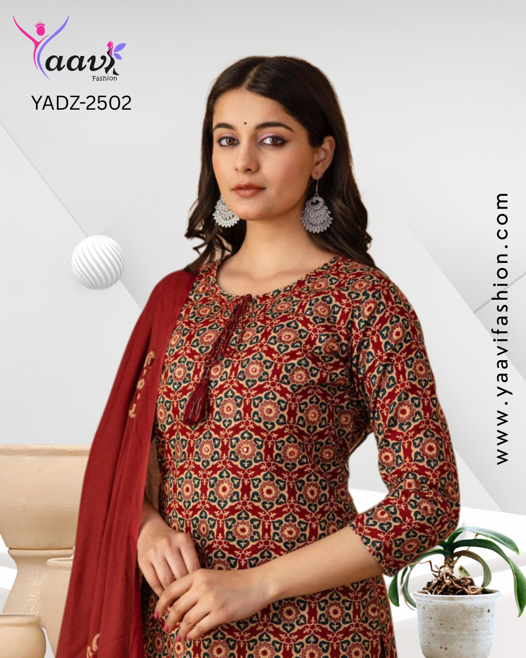 Kurti, Pant And Dupatta-YADZ-2502 - Image 3